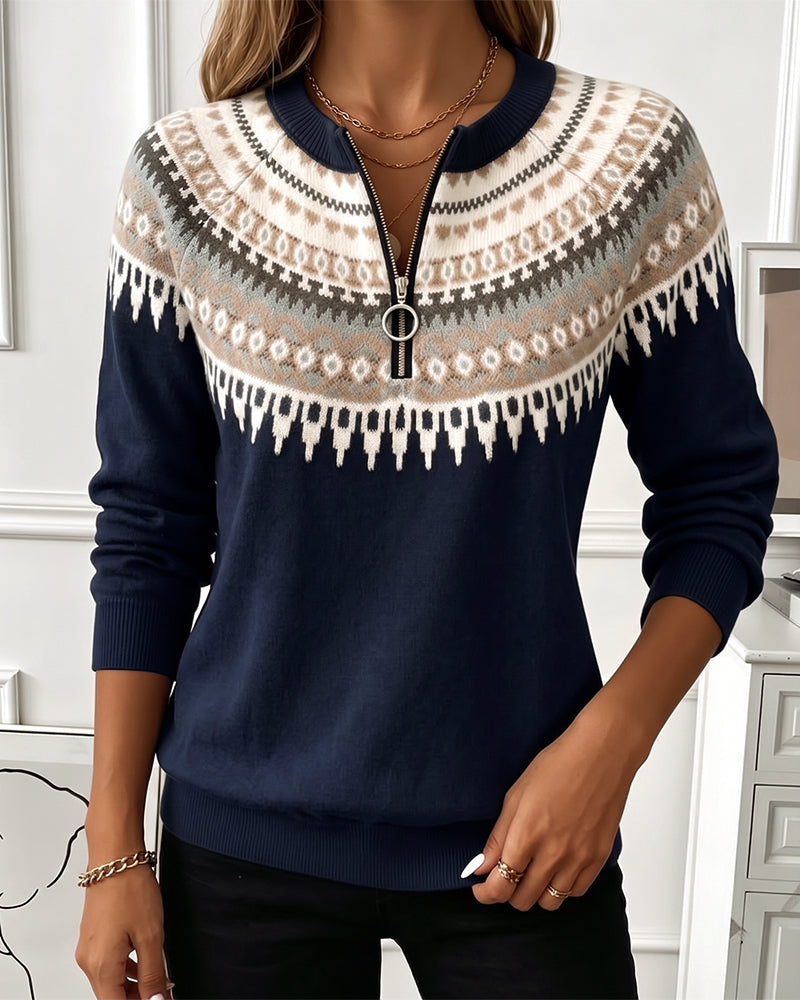 Annemieke Sweatshirt mit Reißverschluss