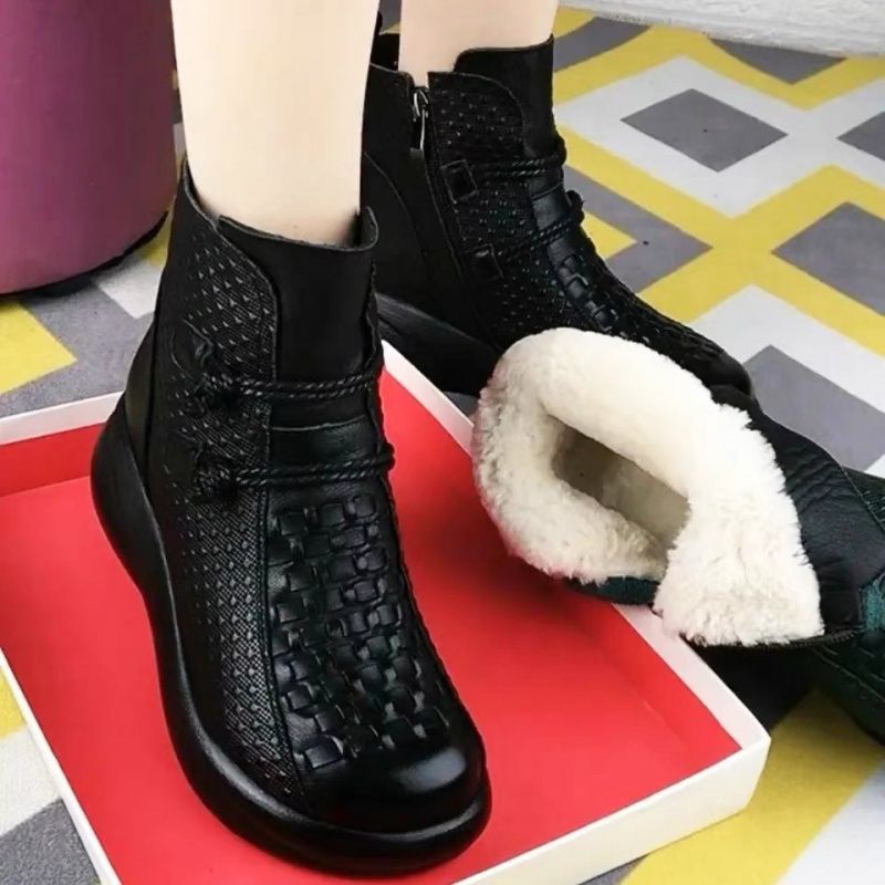 Damenstiefel aus Leder, warm und modern für den Winter