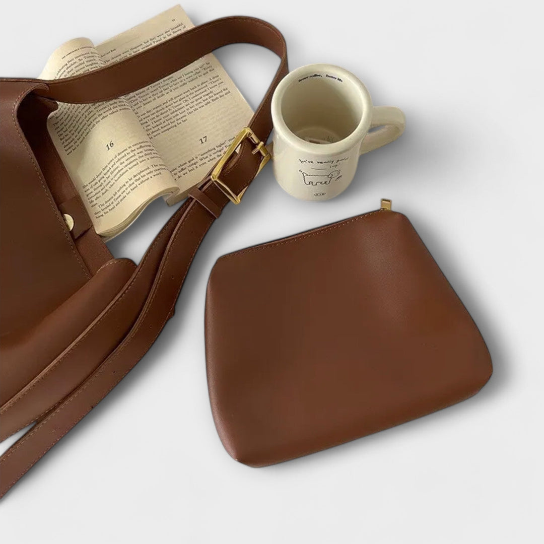 Lederschultertasche mit großem Stauraum & breitem Gurt – Aurielle Bag