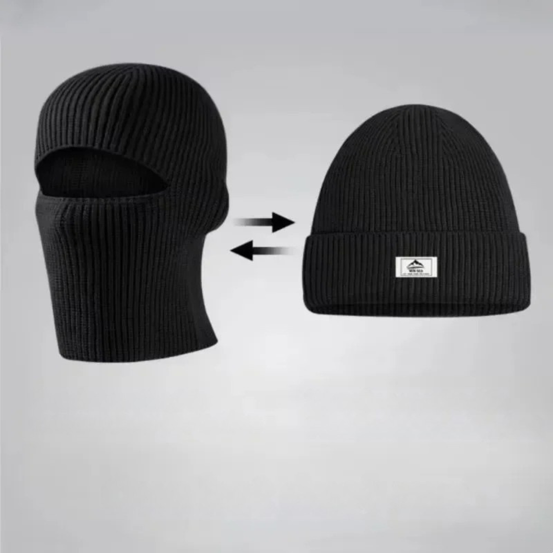 2-in-1 Mütze mit Vollgesichtsschutz – FrostGuard Duo