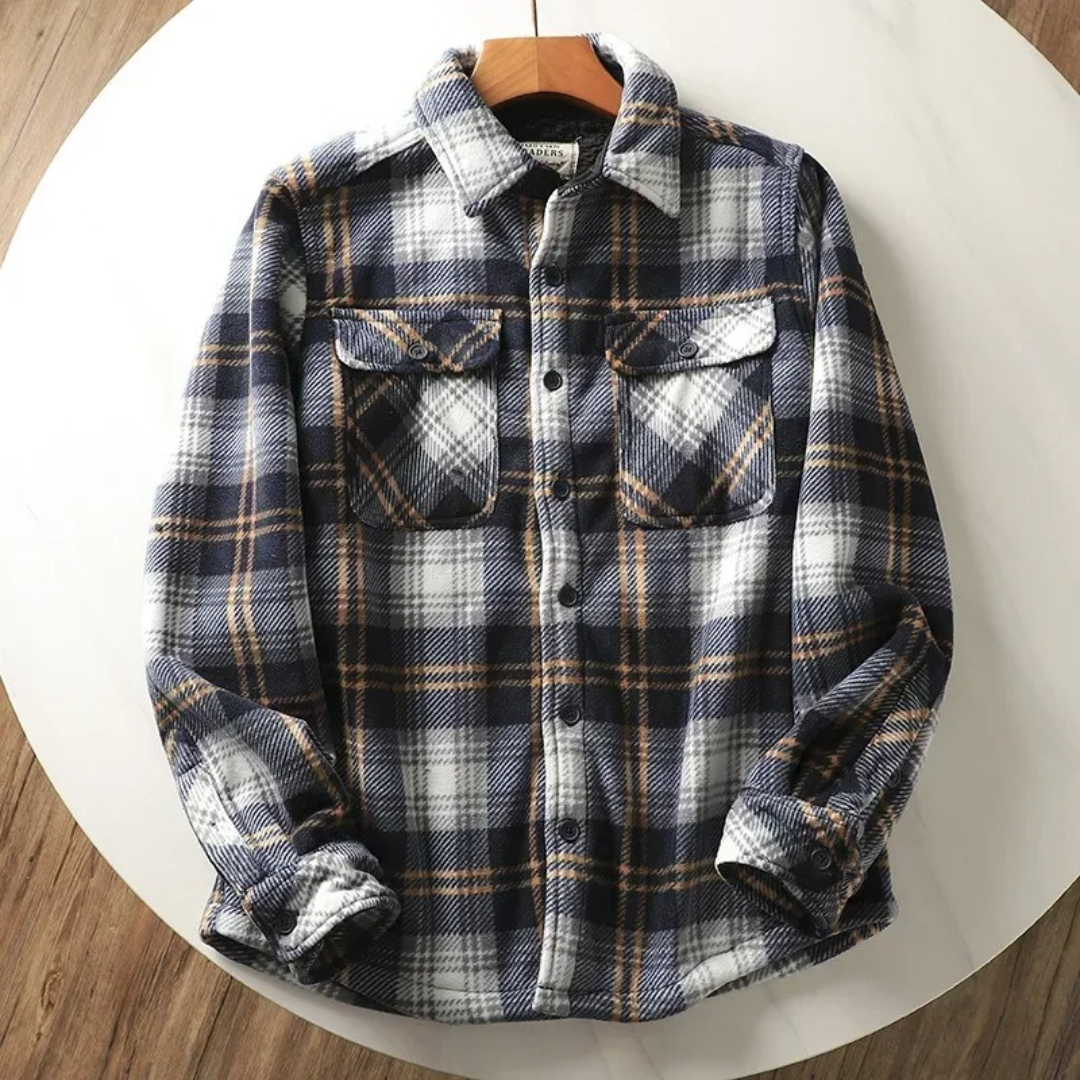Flanellbluse Herren mit Fleecefutter & Karo-Design – NordRidge Check