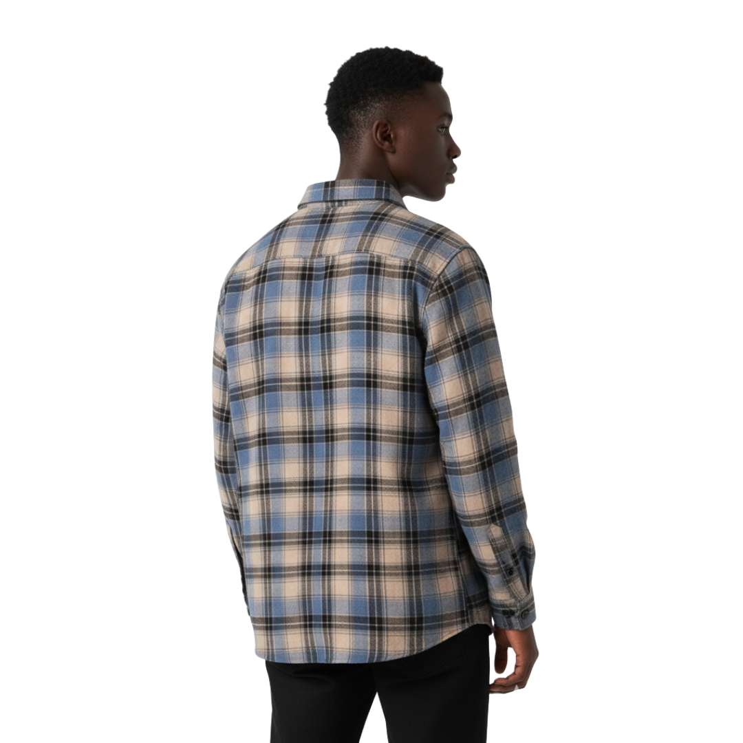 Herren Flanellhemd mit Karomuster & Oversized Fit | Weiches Holzfällerhemd