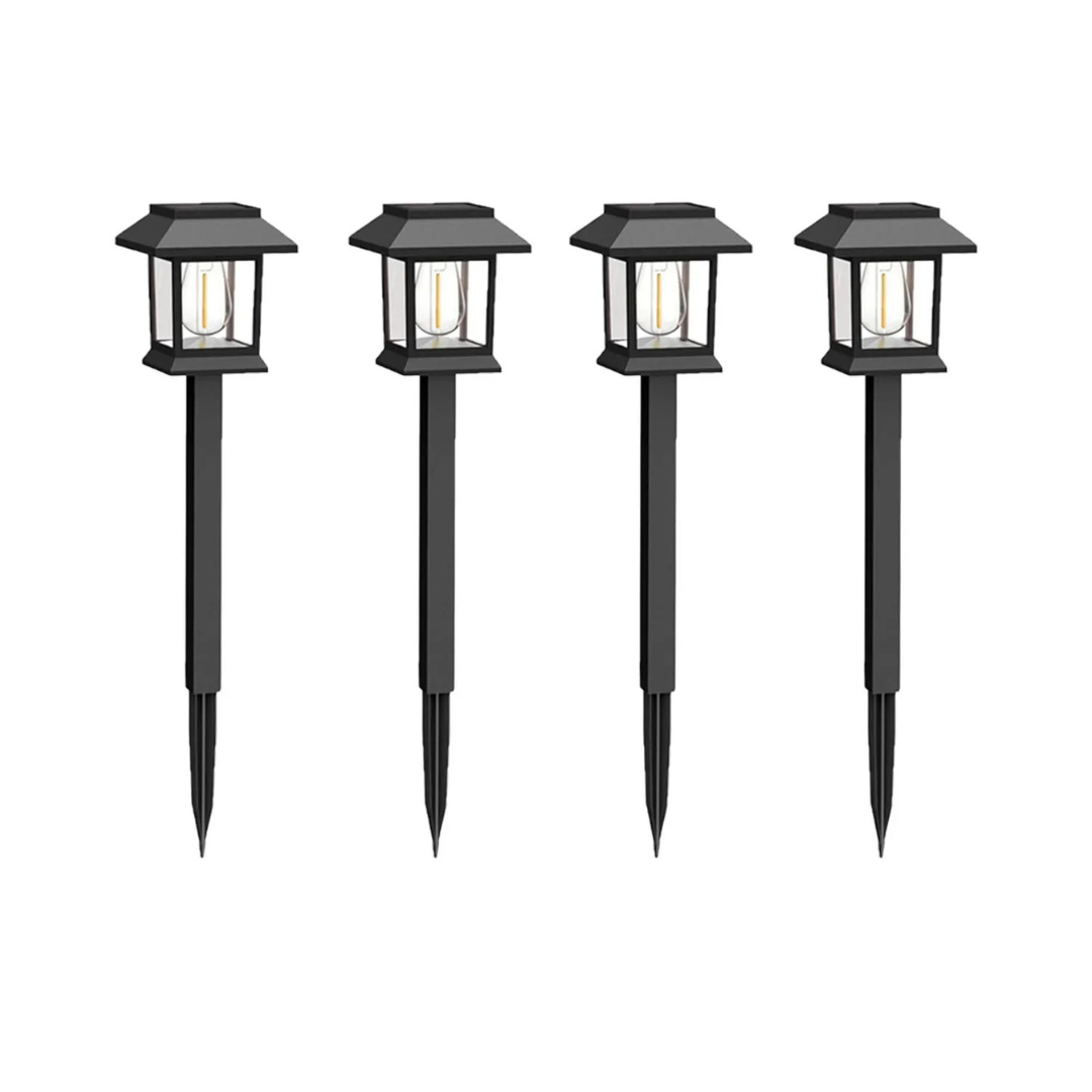 Solar Gartenleuchten Retro Warmweiß – LumiPath 4er-Set