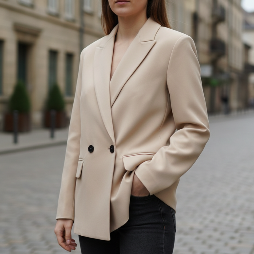 Mantel Damen mit Doppelreihigem Schnitt & Elegantem Office-Look – LioraBlaze Blazer
