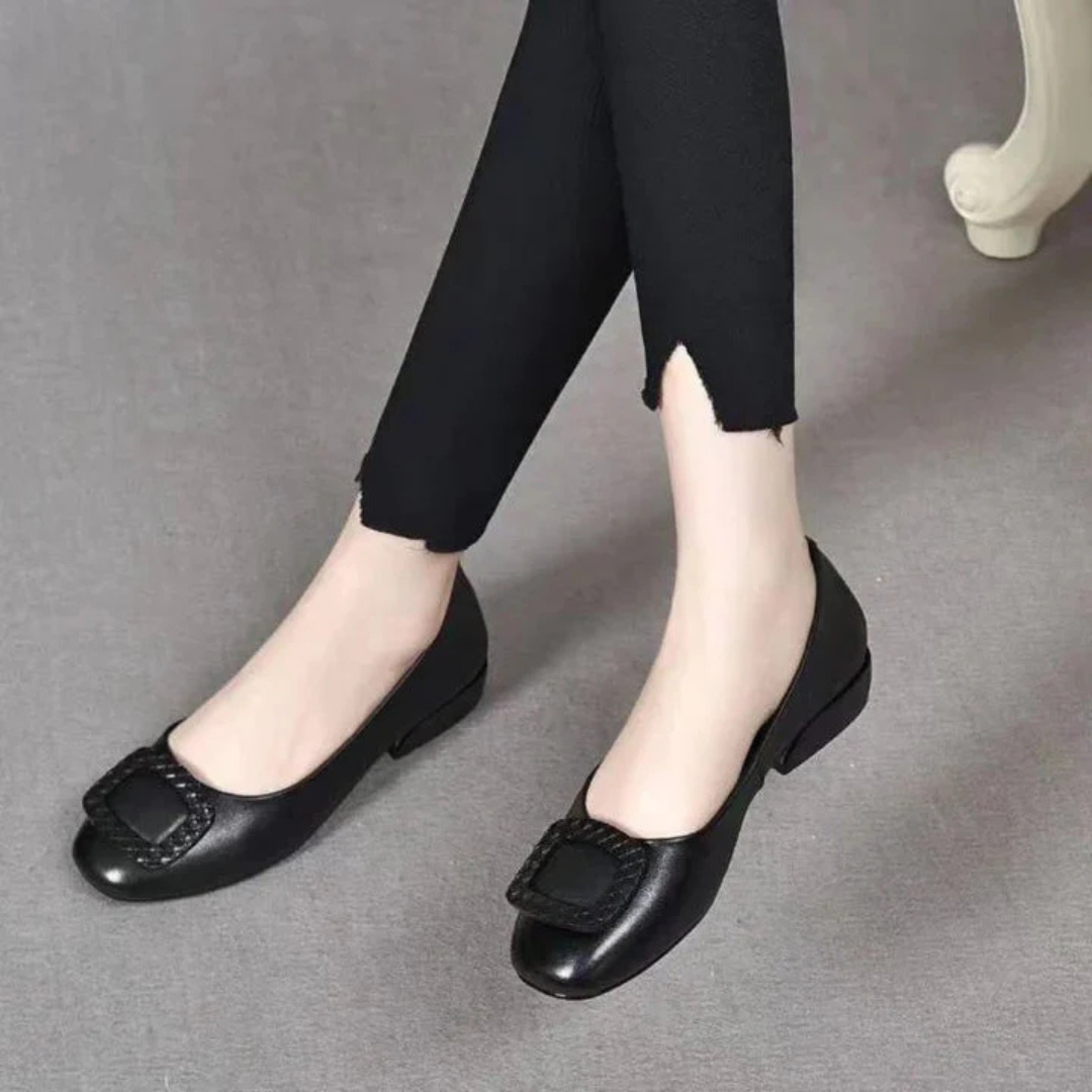 Orthopädische Walkingschuhe aus Leder für Damen mit Komfort-Sohle – Nordspur EleganceStep