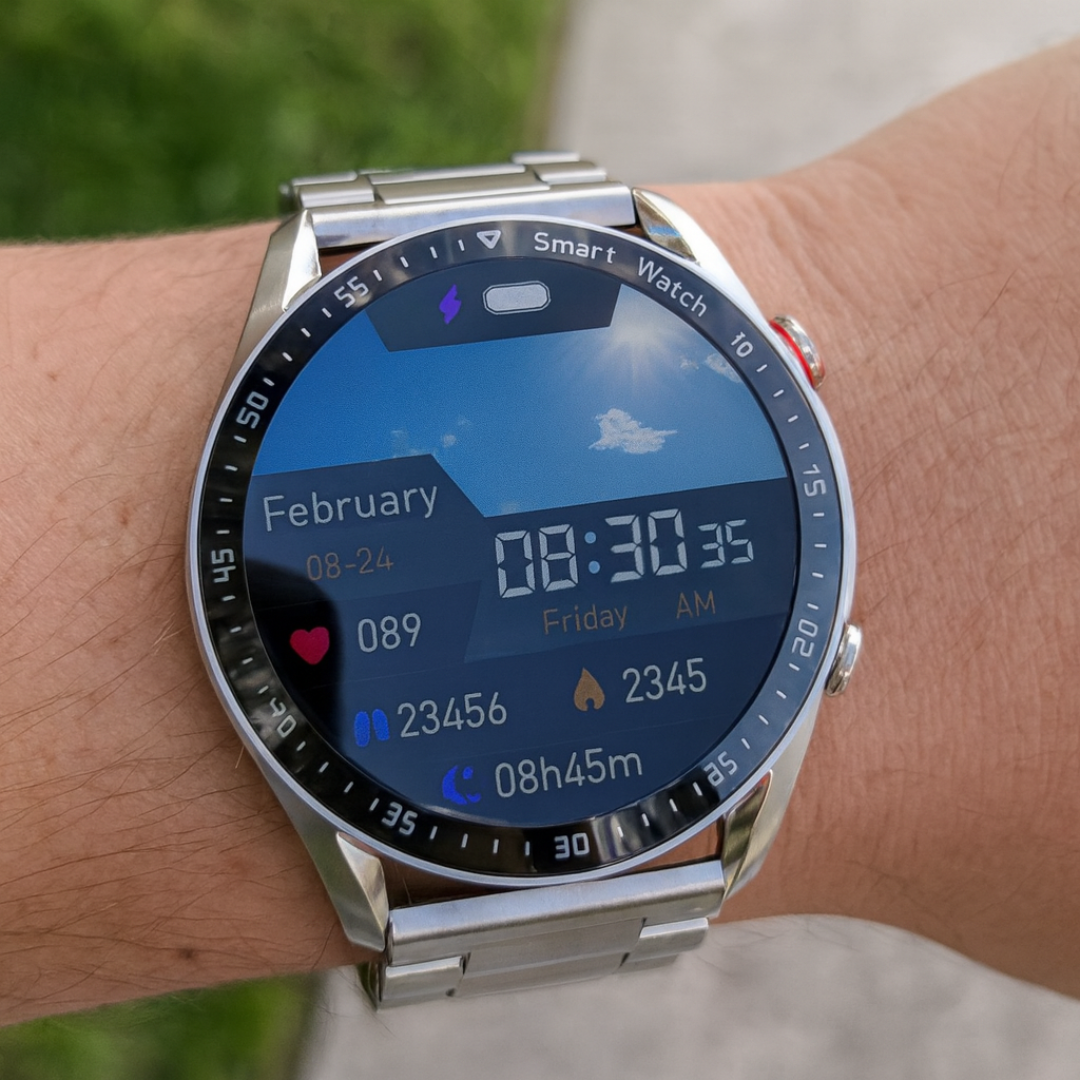 Smartwatch mit Blutzucker- & Vitalwert-Tracking, NFC & IP67 – GlucoTrack Pro
