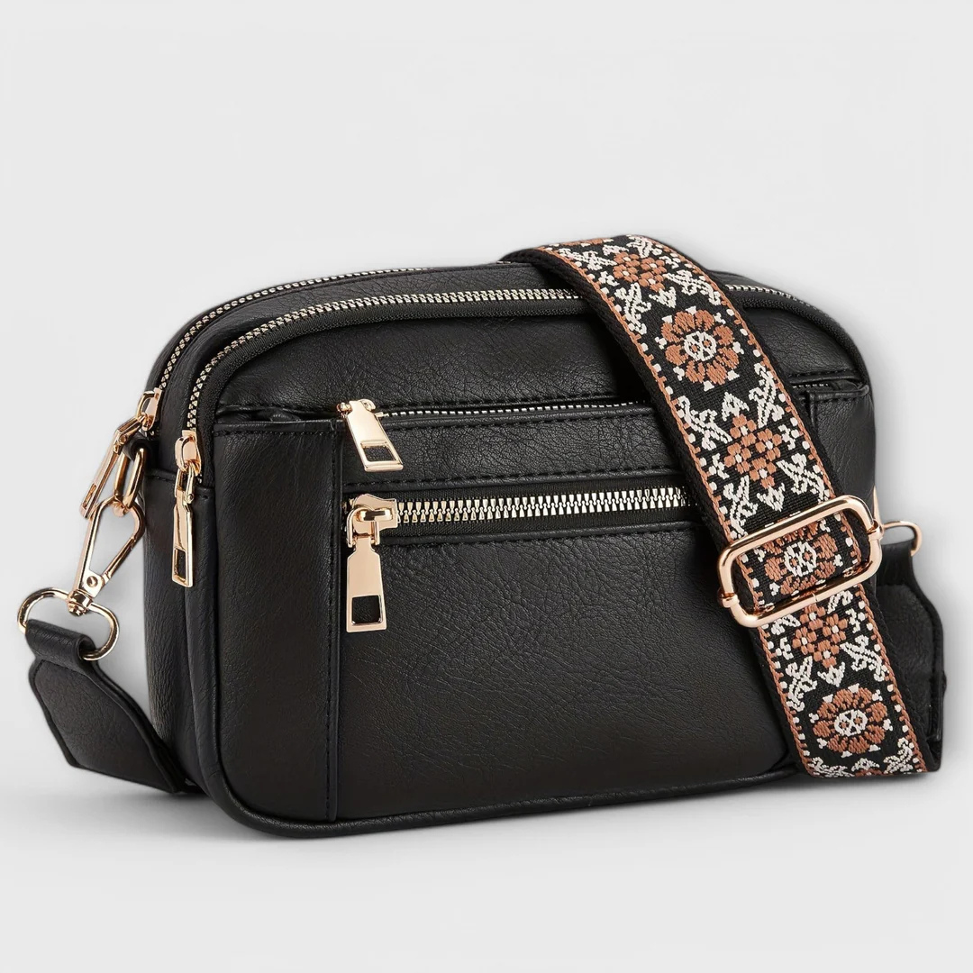 Umhängetasche aus veganem Leder mit Boho-Riemen – RetroCharm Bag