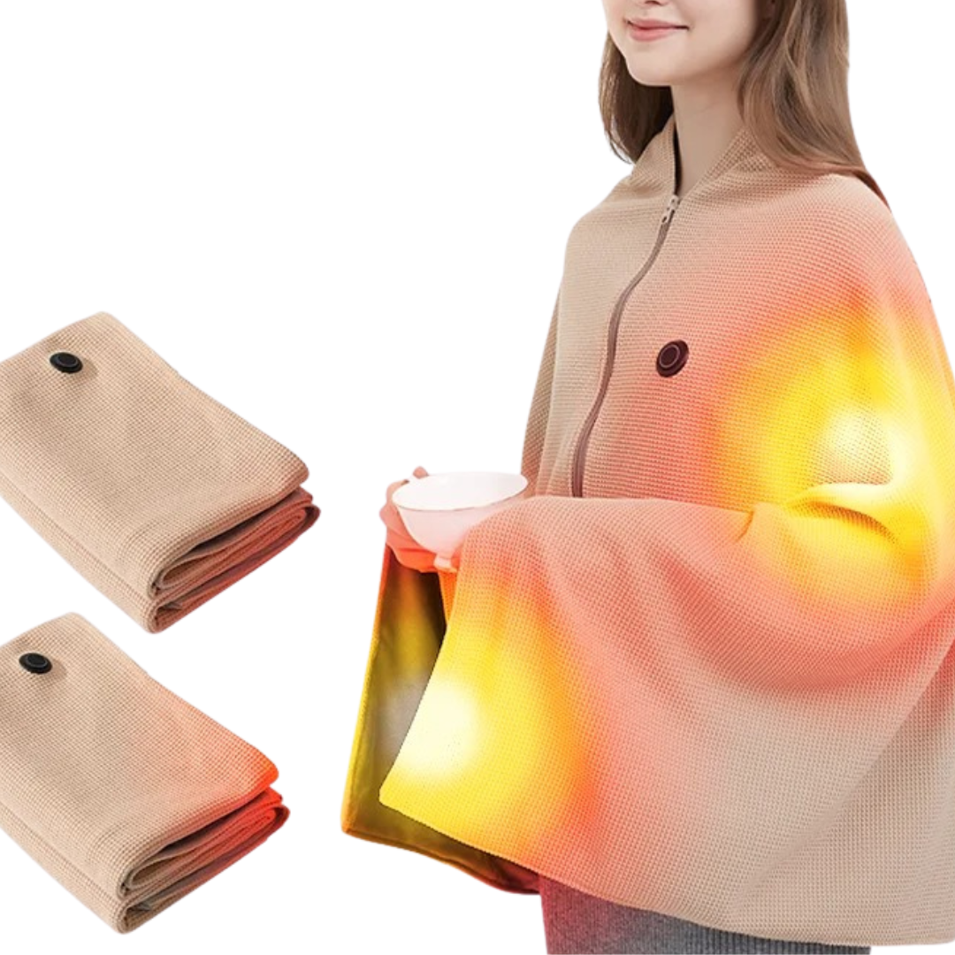 Tragbare elektrische Heizdecke mit 3 Heizstufen & USB-Anschluss – CozyWear Blanket