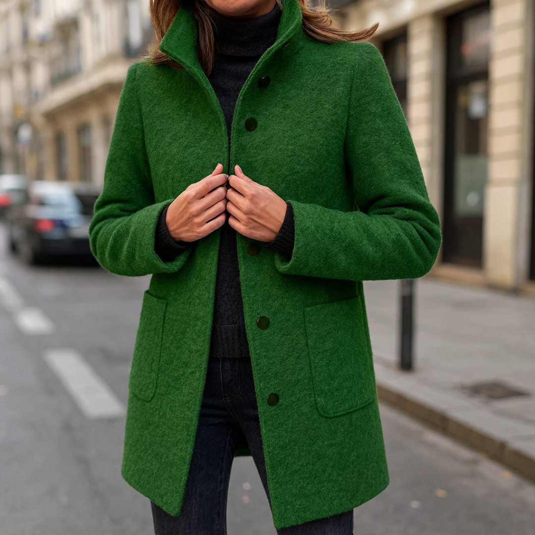 Eleganter Wintermantel Damen lang & warm im Woll-Look – Nordura Coat