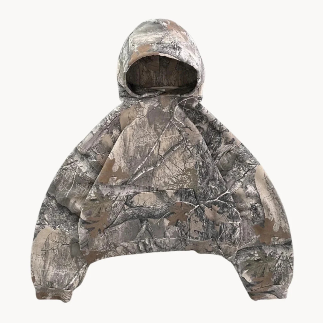 Pullover im Camouflage-Look mit Oversized Fit & Unisex Design – UrbanHunter Hoodie