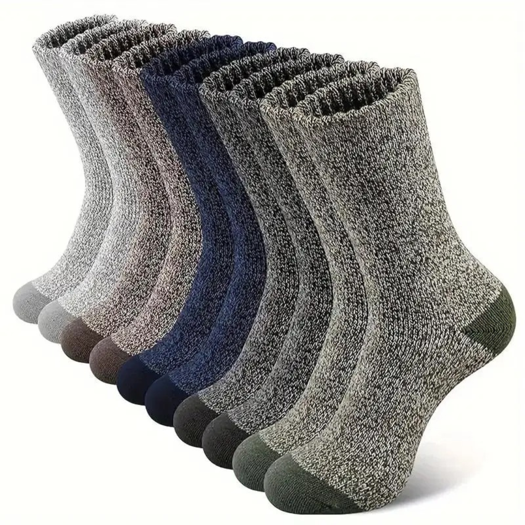 Merino Wollsocken Herren – AlpinWarm 5er Pack, extra dick & thermoisolierend