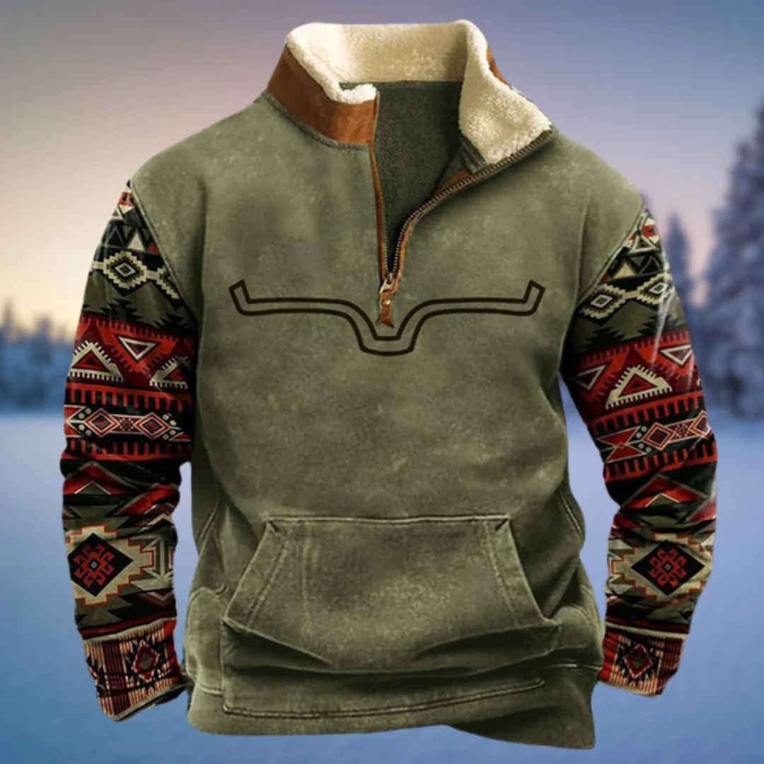 Weicher Hoodie mit Fleece & Tribal-Ärmeln – CanyonTrail Hoodie