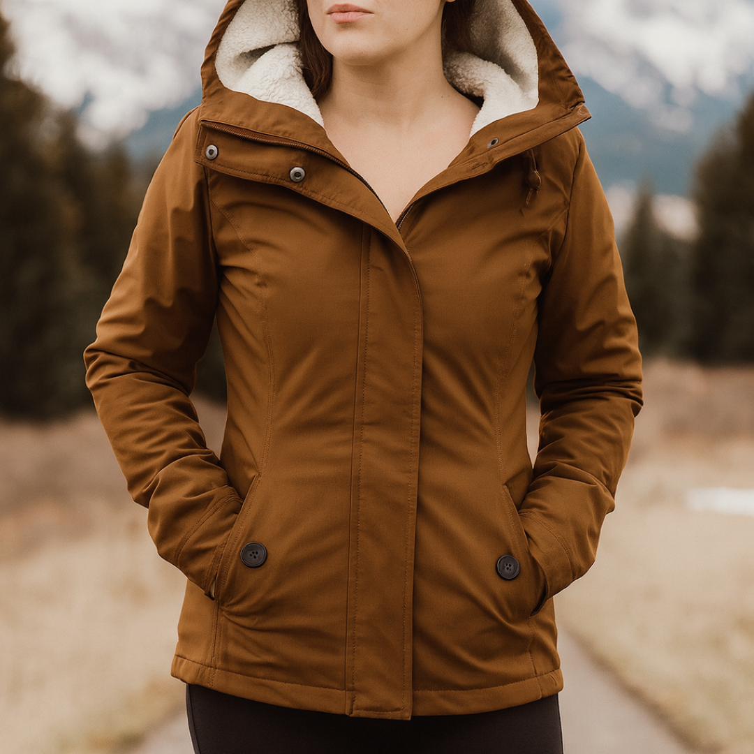 Damen Winterjacke wasserabweisend mit Kapuze & Fleecefutter – Nordveil Coat