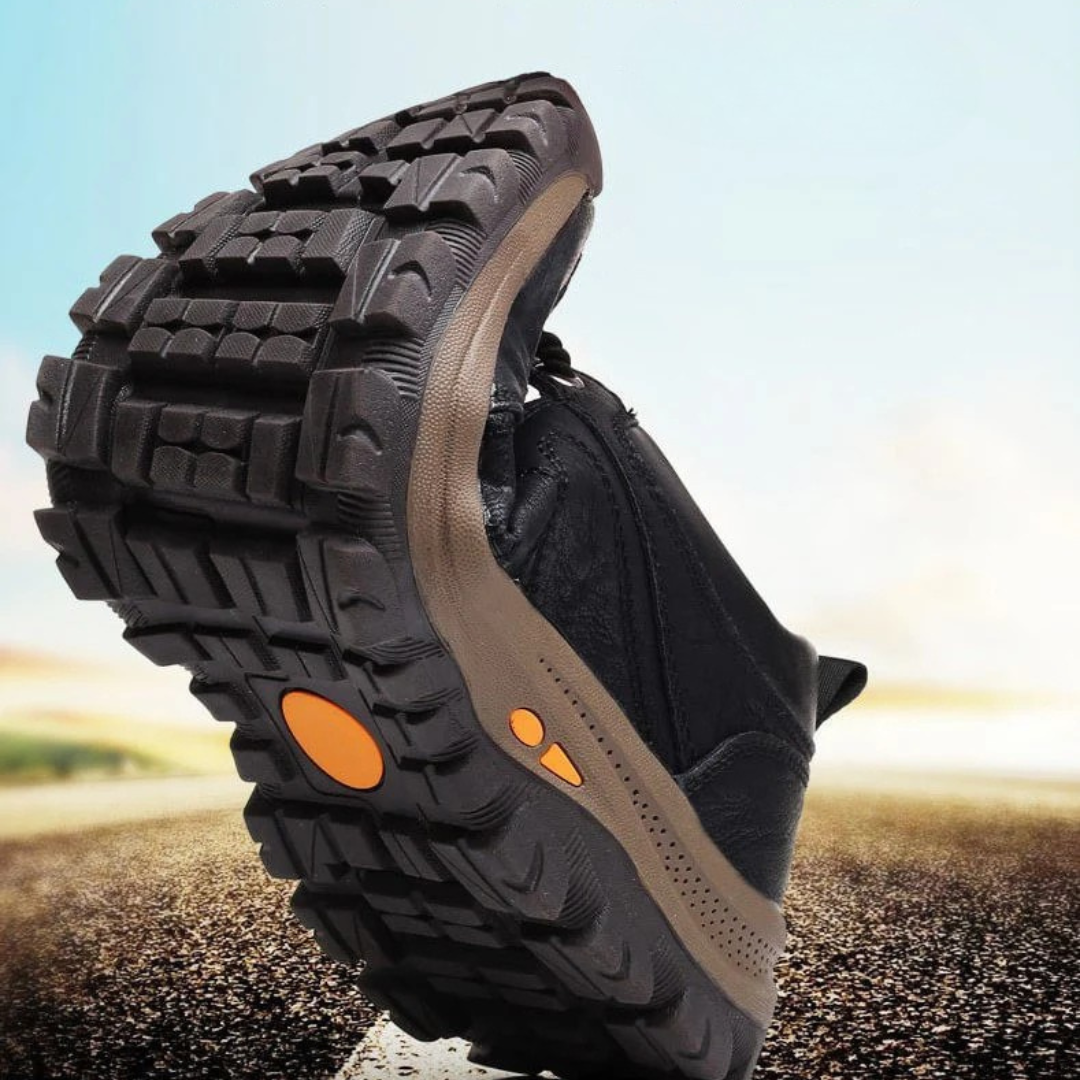 Orthopädische Walkingschuhe aus veganem Leder, wasserdicht & rutschfest – Nordspur Carter