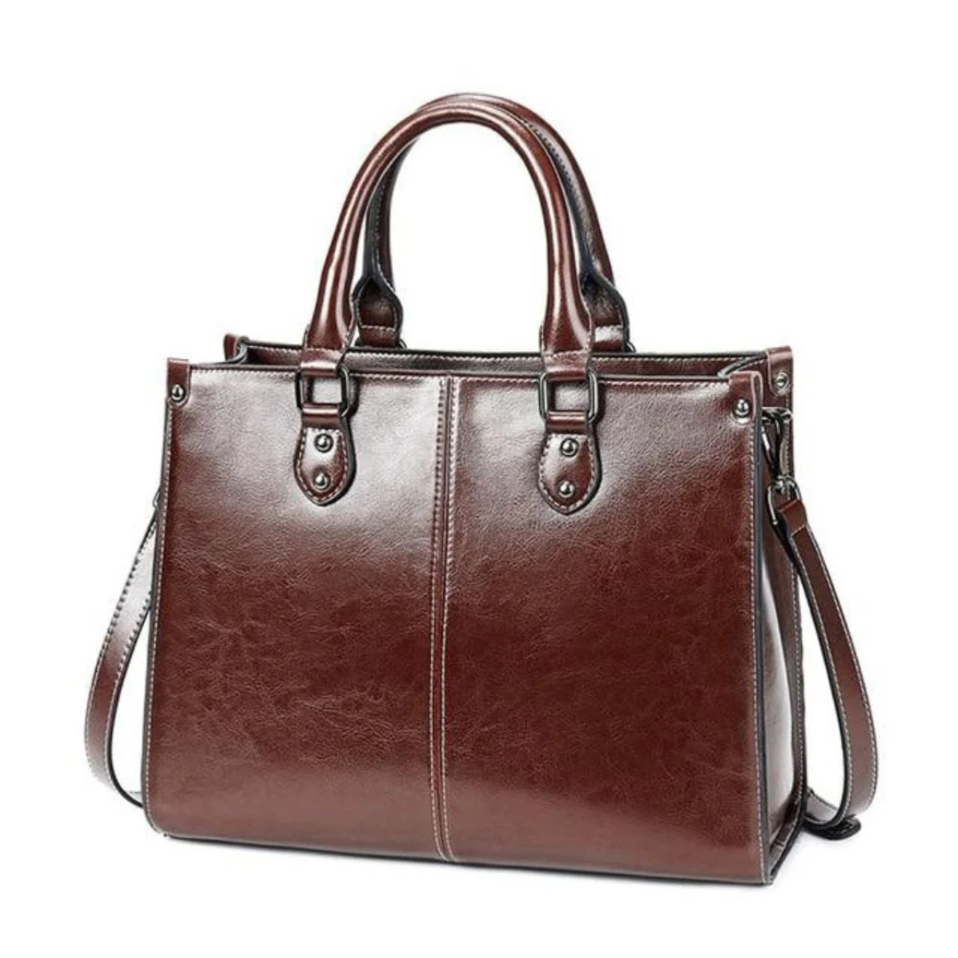 Ledertasche Damen Tote mit Schulterriemen & Innenfächern – Verona Classic Bag
