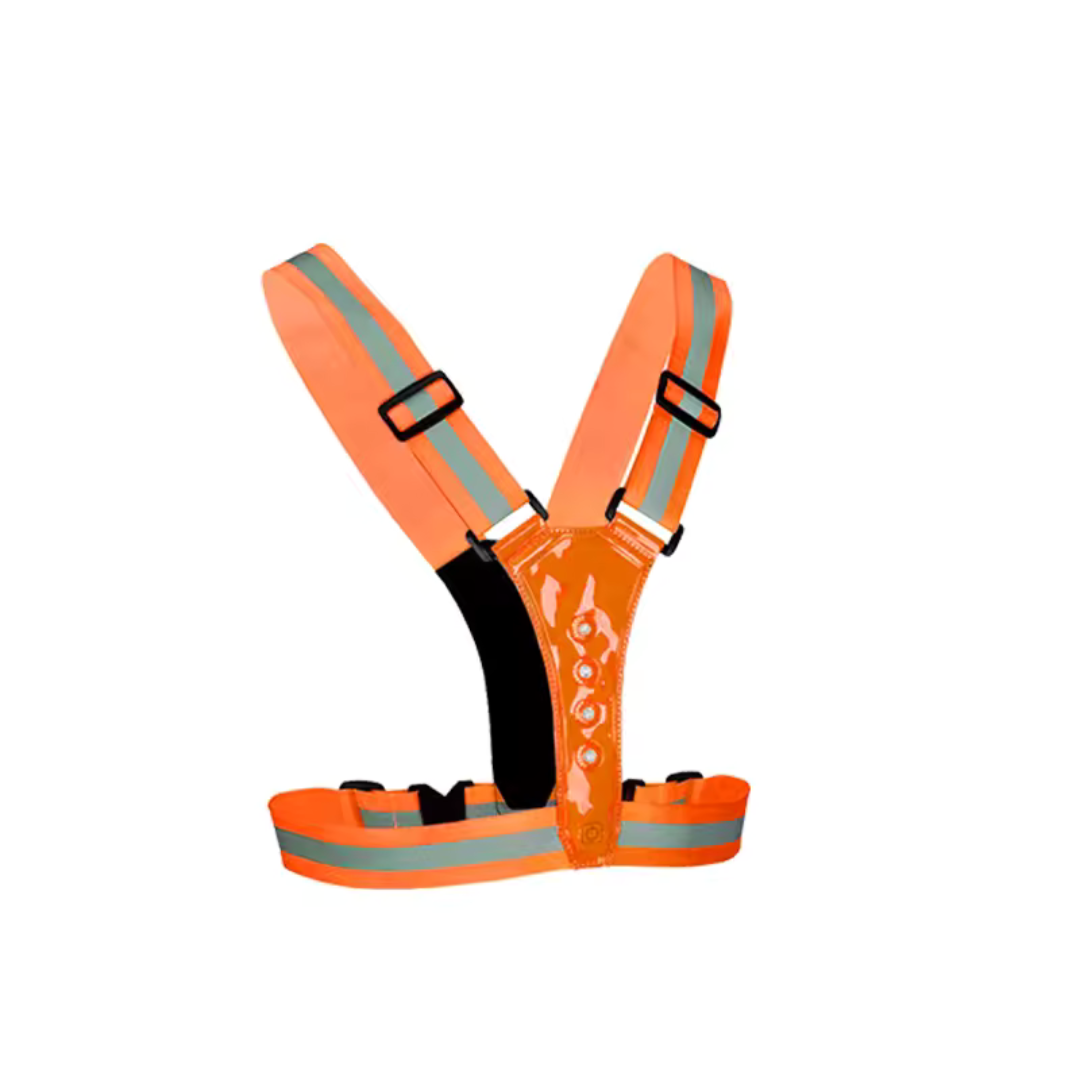 LED Sicherheitsweste mit Reflektor & Blinklicht – SafeBeam Pro