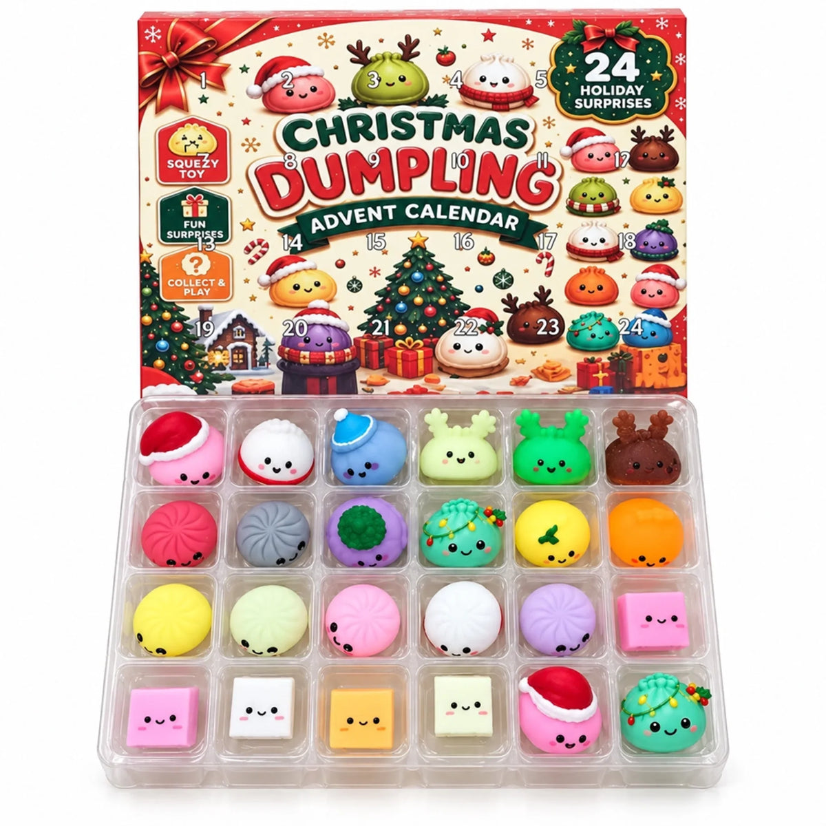 Dumpling Adventskalender - Weihnachts-Geburtstagsgeschenke für Mama, Papa, Bruder, Schwester, Kinder - Fröhliche kleine Dumplings