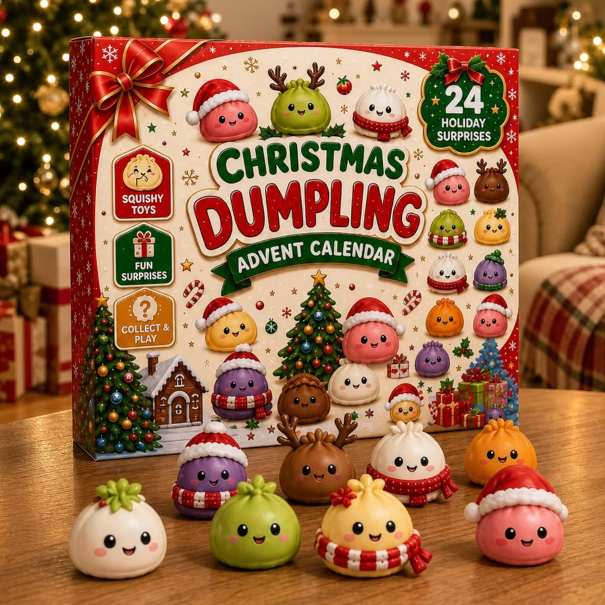 Dumpling Adventskalender - Weihnachts-Geburtstagsgeschenke für Mama, Papa, Bruder, Schwester, Kinder - Fröhliche kleine Dumplings