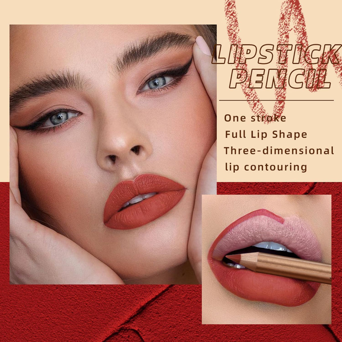 12-teiliges mattes Lipliner-Set mit Anspitzer, blendbare Lippenkonturenstifte