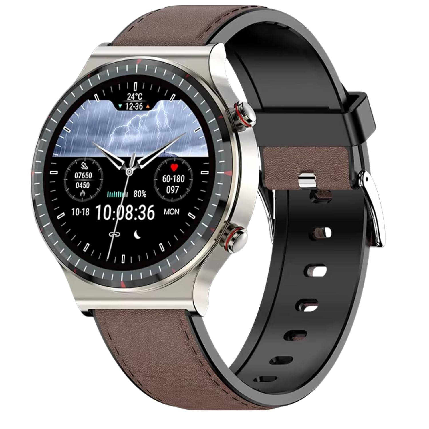 Nordspur | Runde HD Touchscreen Smartwatch für Männer
