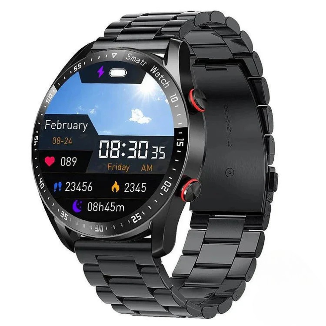 Smartwatch mit Blutzucker- & Vitalwert-Tracking, NFC & IP67 – GlucoTrack Pro