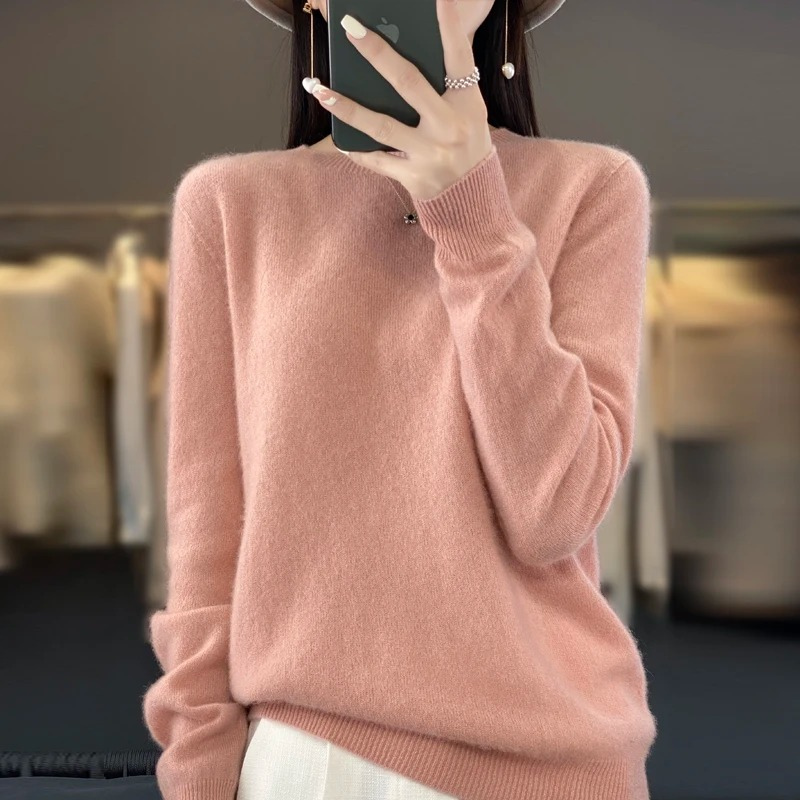 Cashmere Pullover Damen Stilvoller Rundhals, Weich & Komfortabel