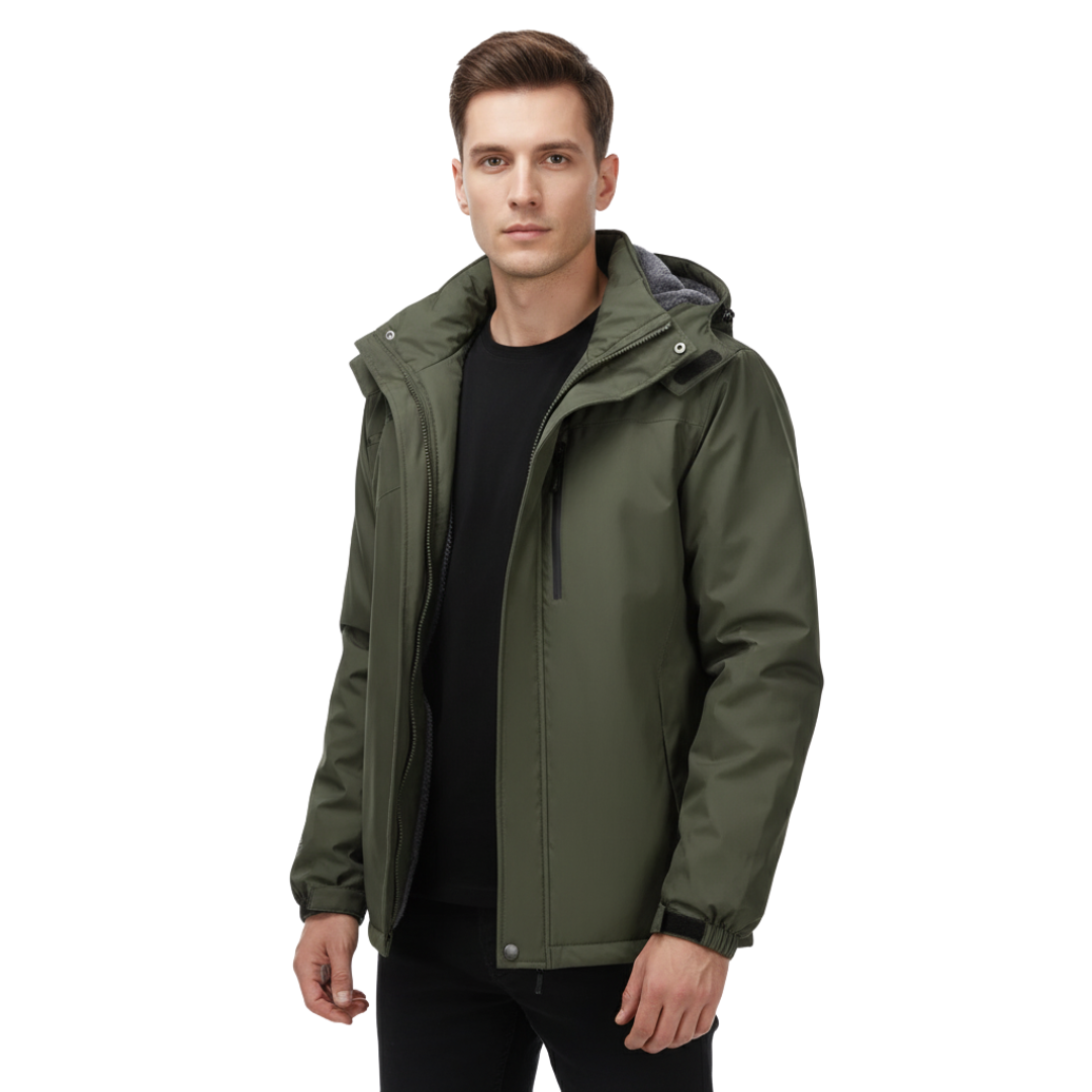 Wasserdichte Herrenjacke mit Kapuze – Regen- & Winddichte Jacke