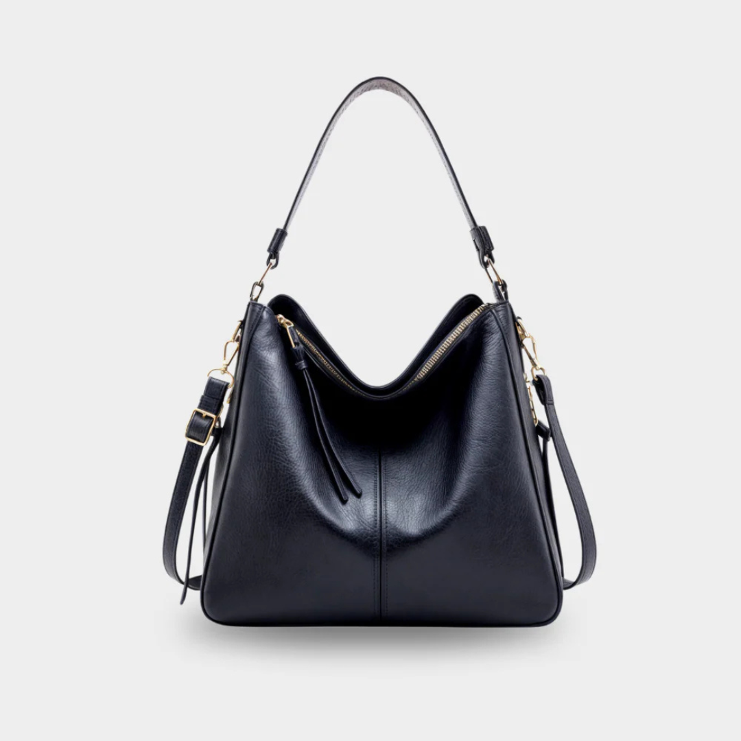 Leder Taschen Schultertasche groß aus veganem Leder mit Reißverschluss – Valesse Bag