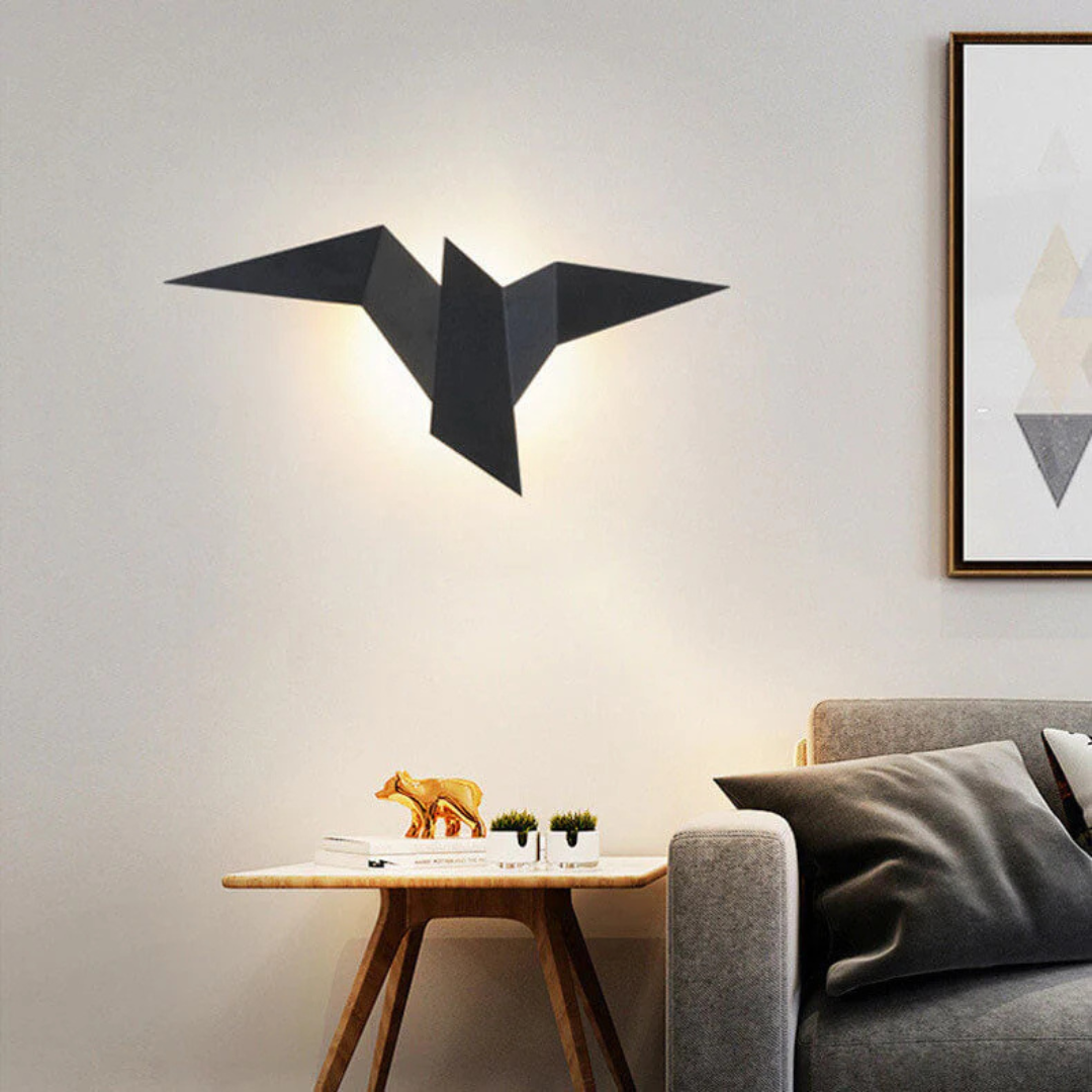Innenbeleuchtung Vogel-Wandleuchte aus Metall & LED – SkyWing Light