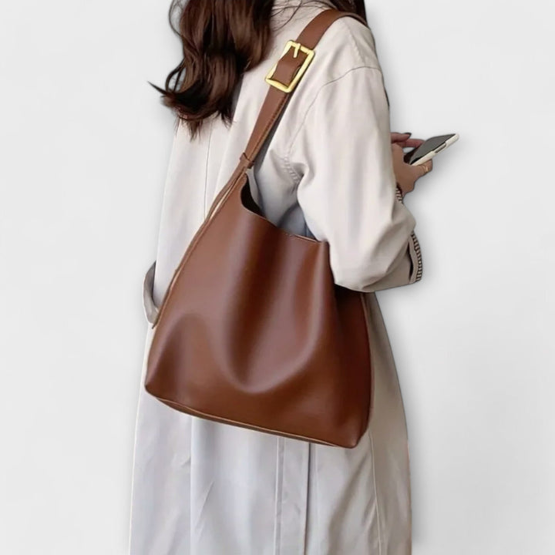 Lederschultertasche mit großem Stauraum & breitem Gurt – Aurielle Bag