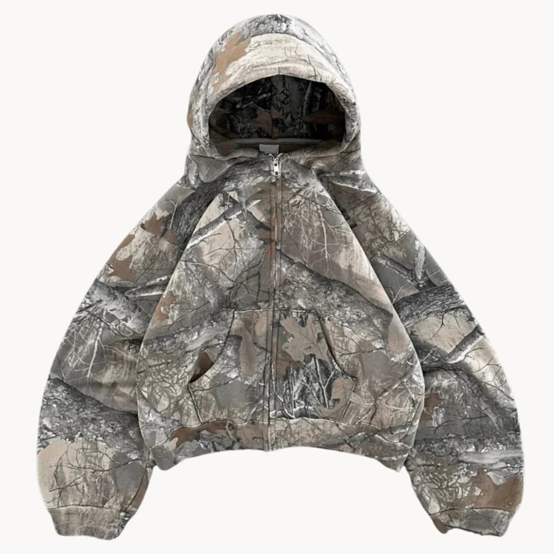 Pullover im Camouflage-Look mit Oversized Fit & Unisex Design – UrbanHunter Hoodie