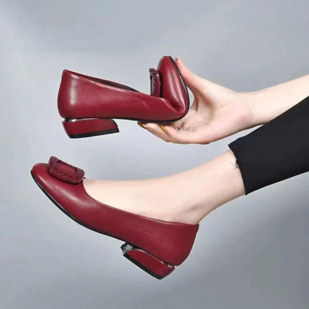Orthopädische Walkingschuhe aus Leder für Damen mit Komfort-Sohle – Nordspur EleganceStep
