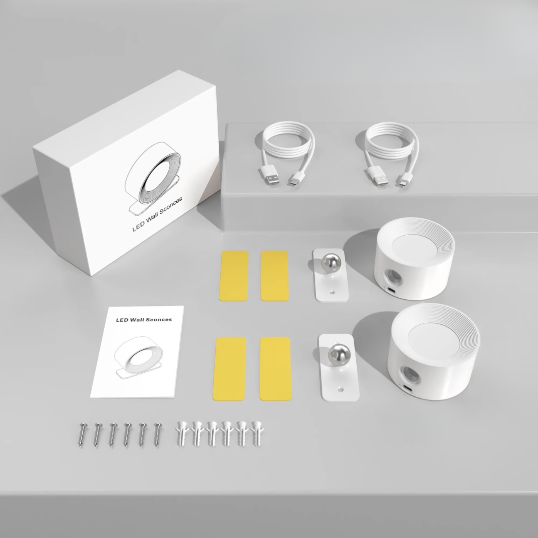 Innenbeleuchtung LED Wandleuchten mit Akku, 360° drehbar & dimmbar – LumoFlex Lights