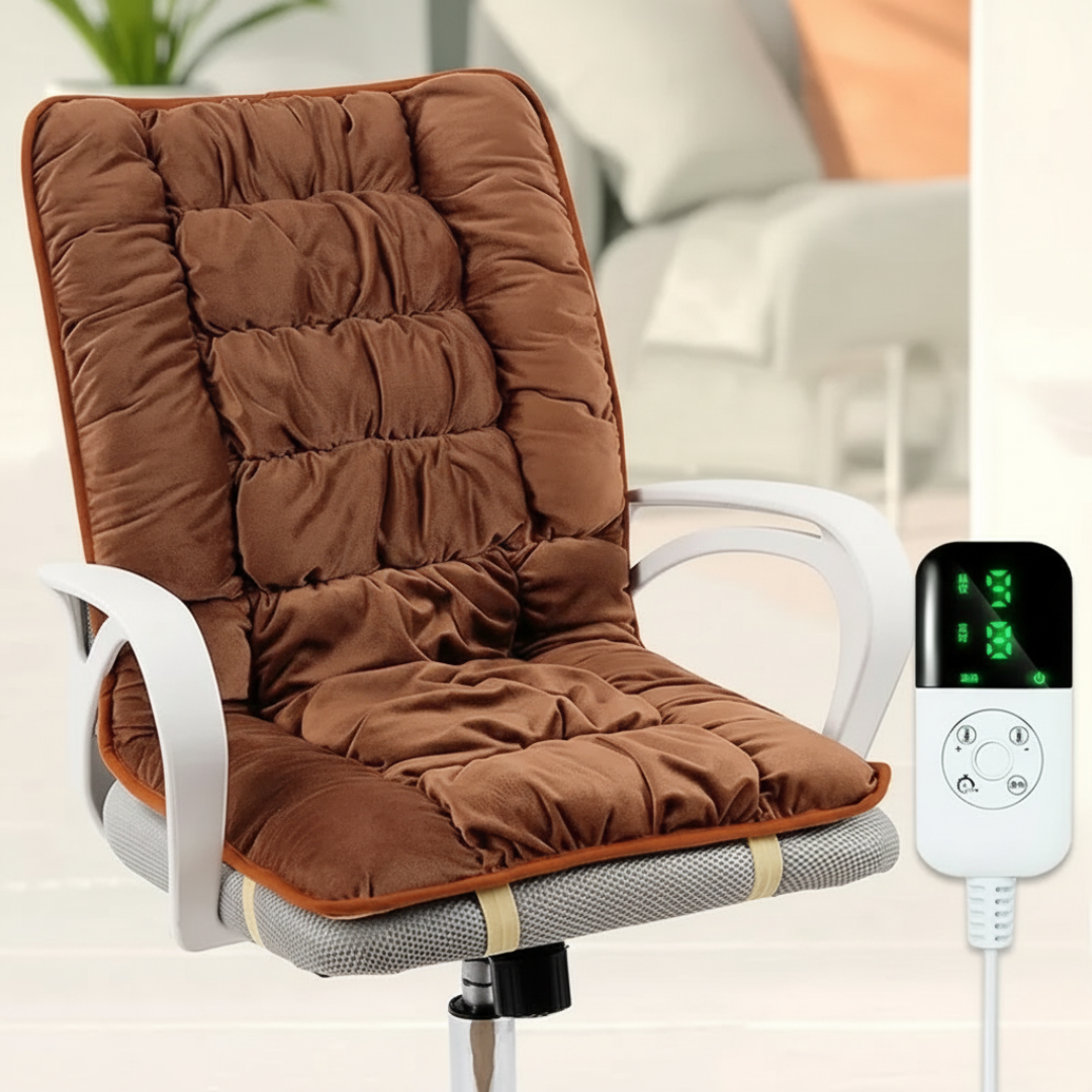 Körperwärmer Sitzauflage elektrisch mit 3 Heizstufen & Timer – ThermoComfort Pad