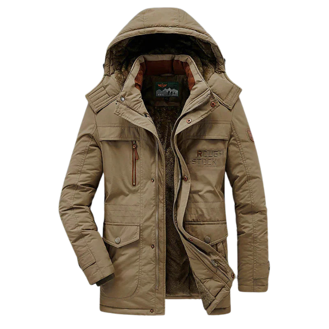 Winterjacke Herren mit Kapuze & Windschutz – NordGlacier Parka
