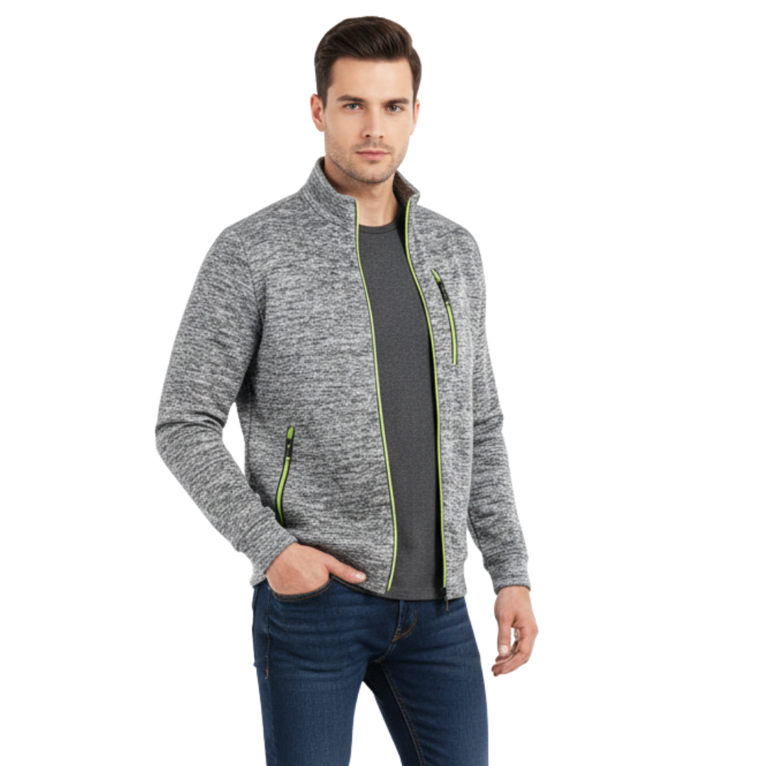 Herren Fleecejacke mit Reißverschluss – Thermo-Strick