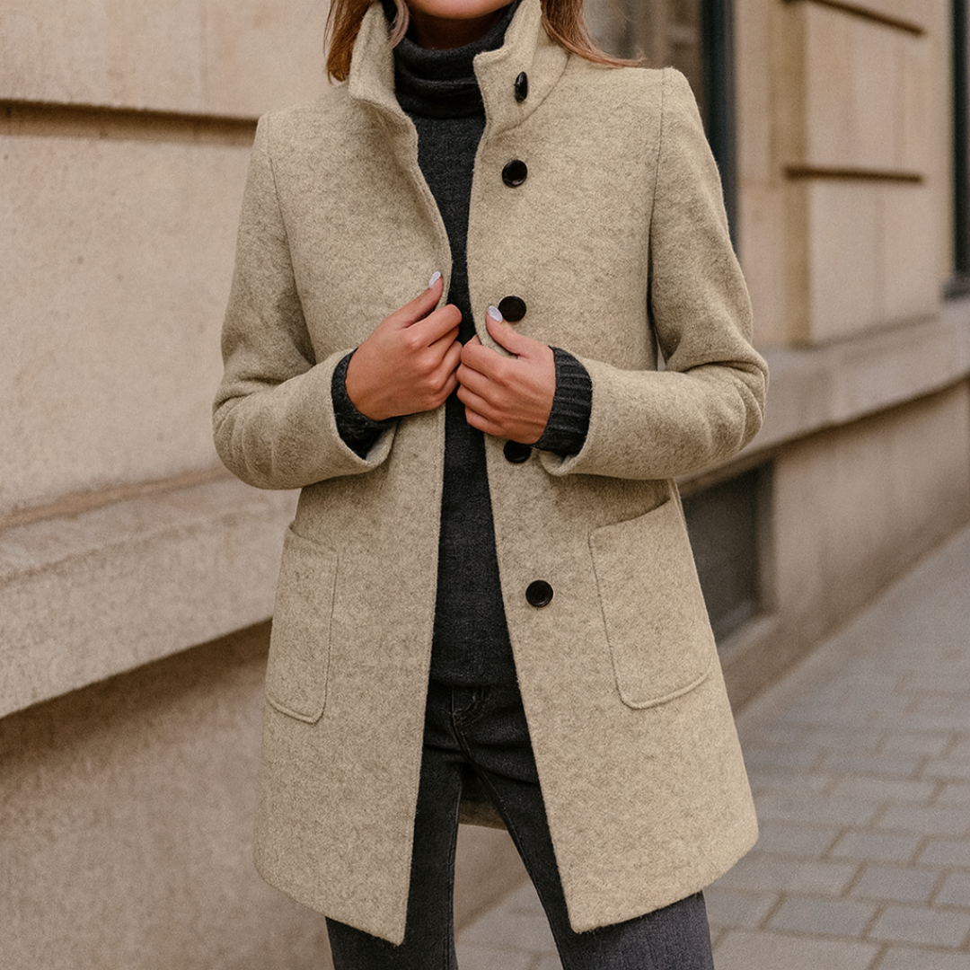 Eleganter Wintermantel Damen lang & warm im Woll-Look – Nordura Coat