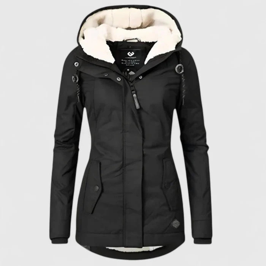 Damen Winterjacke wasserabweisend mit Kapuze & Fleecefutter – Nordveil Coat