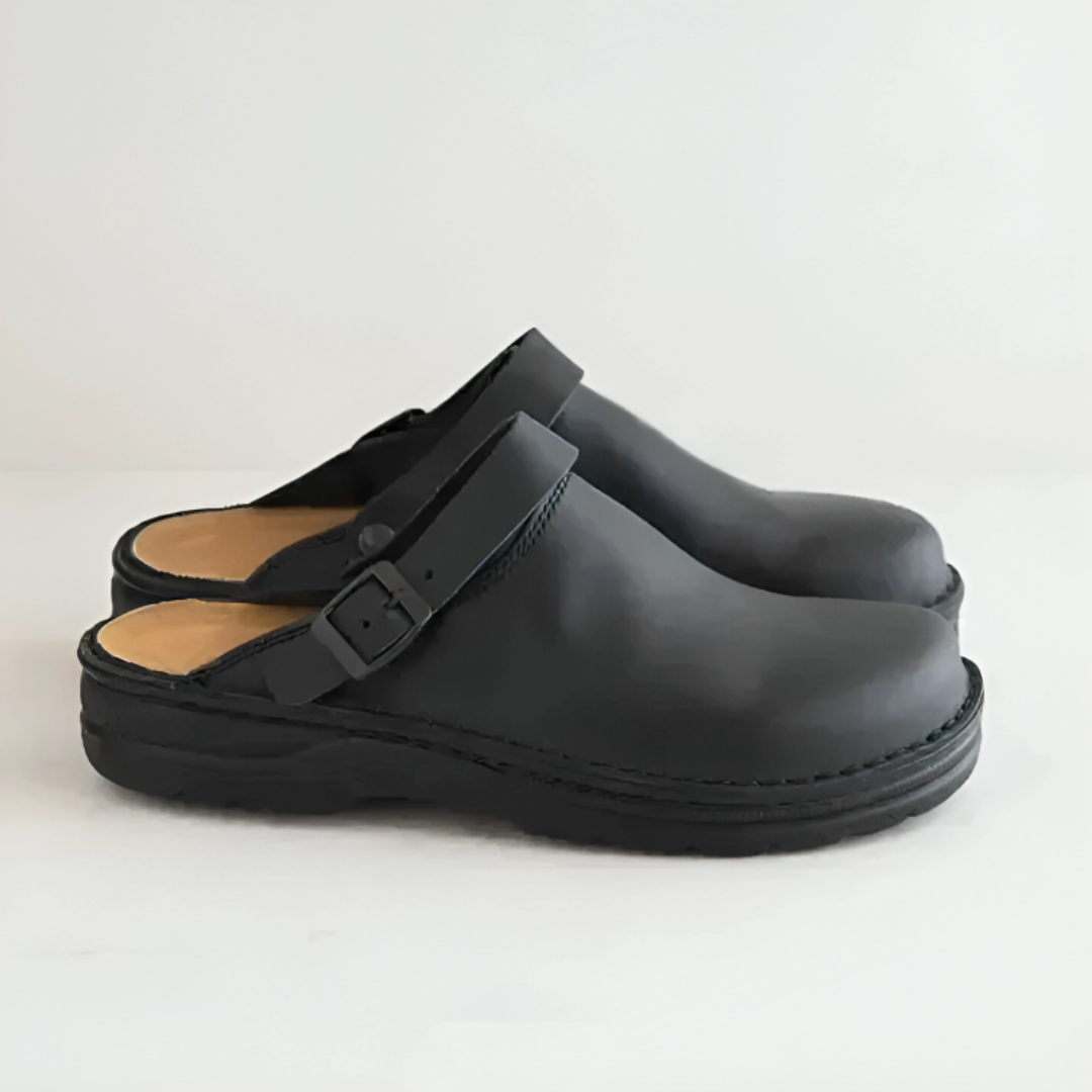 Orthopädische Walkingschuhe aus Leder für Herren mit Komfortfußbett – Nordspur GentleStep