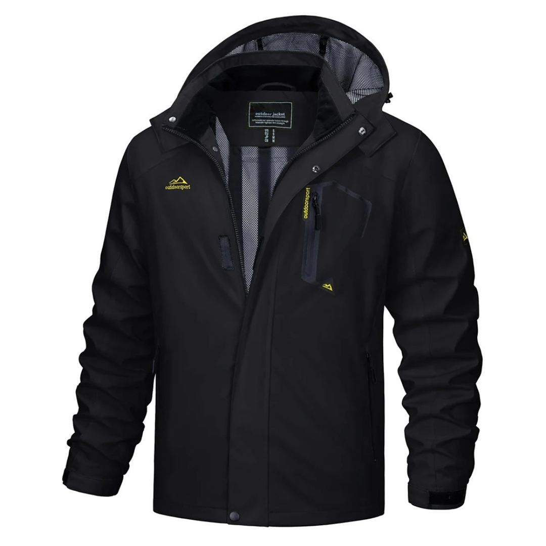 Wasserdichte Outdoorjacke für Herren – Mantel mit abnehmbarer Kapuze