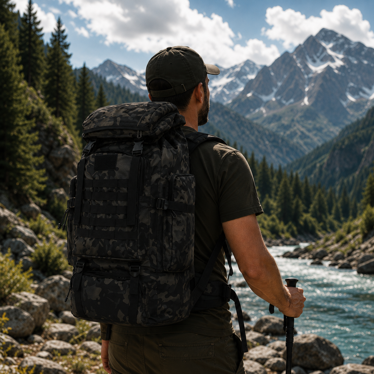 Taktischer Rucksack 80L Wasserabweisend – BergTrail Pro
