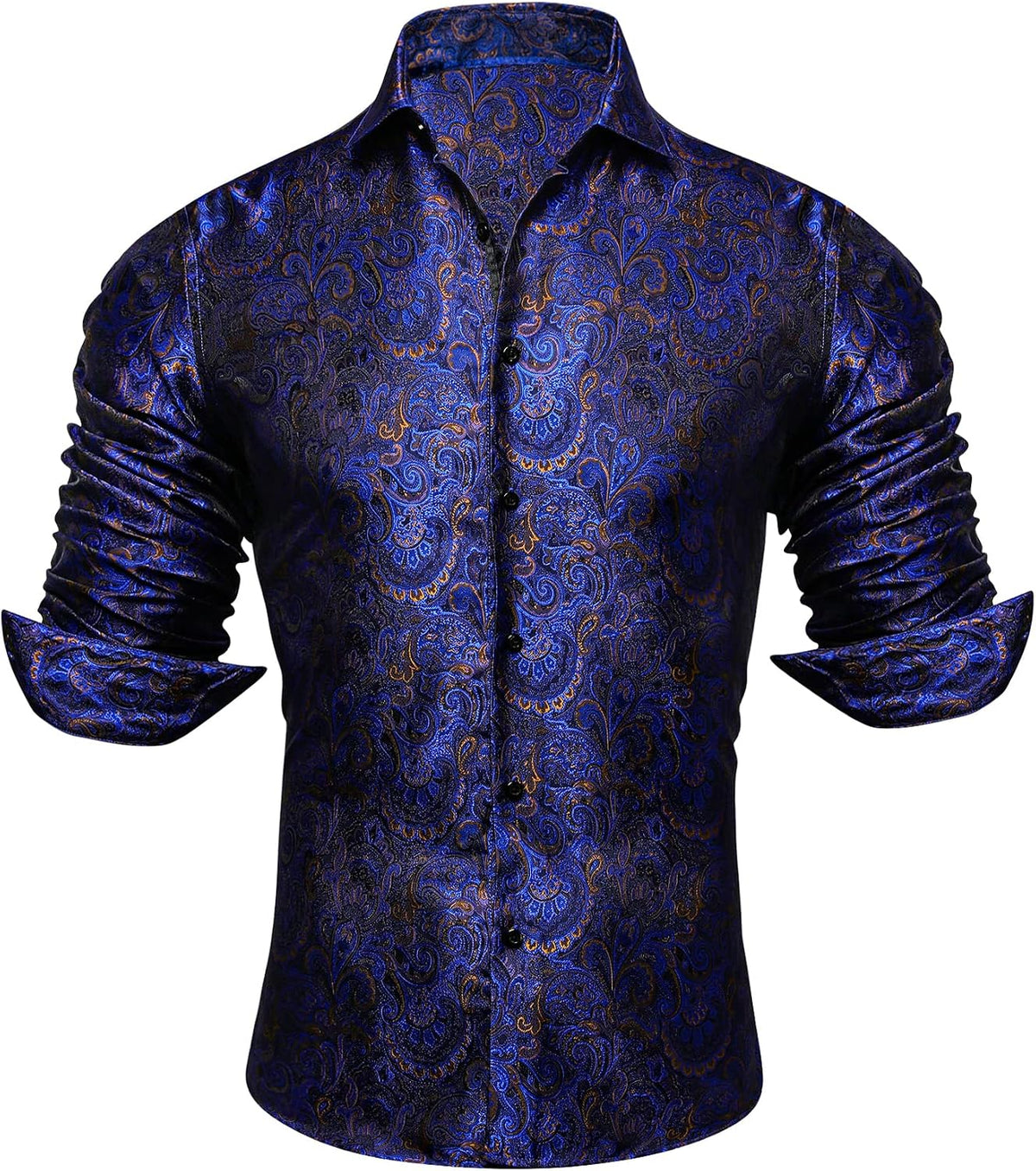 Herren Paisley-Jacquard-Hemd – Raffinierter Langarmstil für Hochzeiten und Abendgarderobe