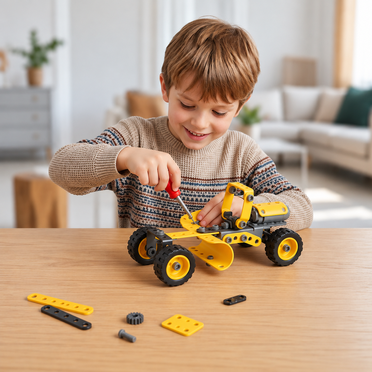 10-in-1 Kreativer Elektrischer Baufahrzeug-Bausatz für Kinder