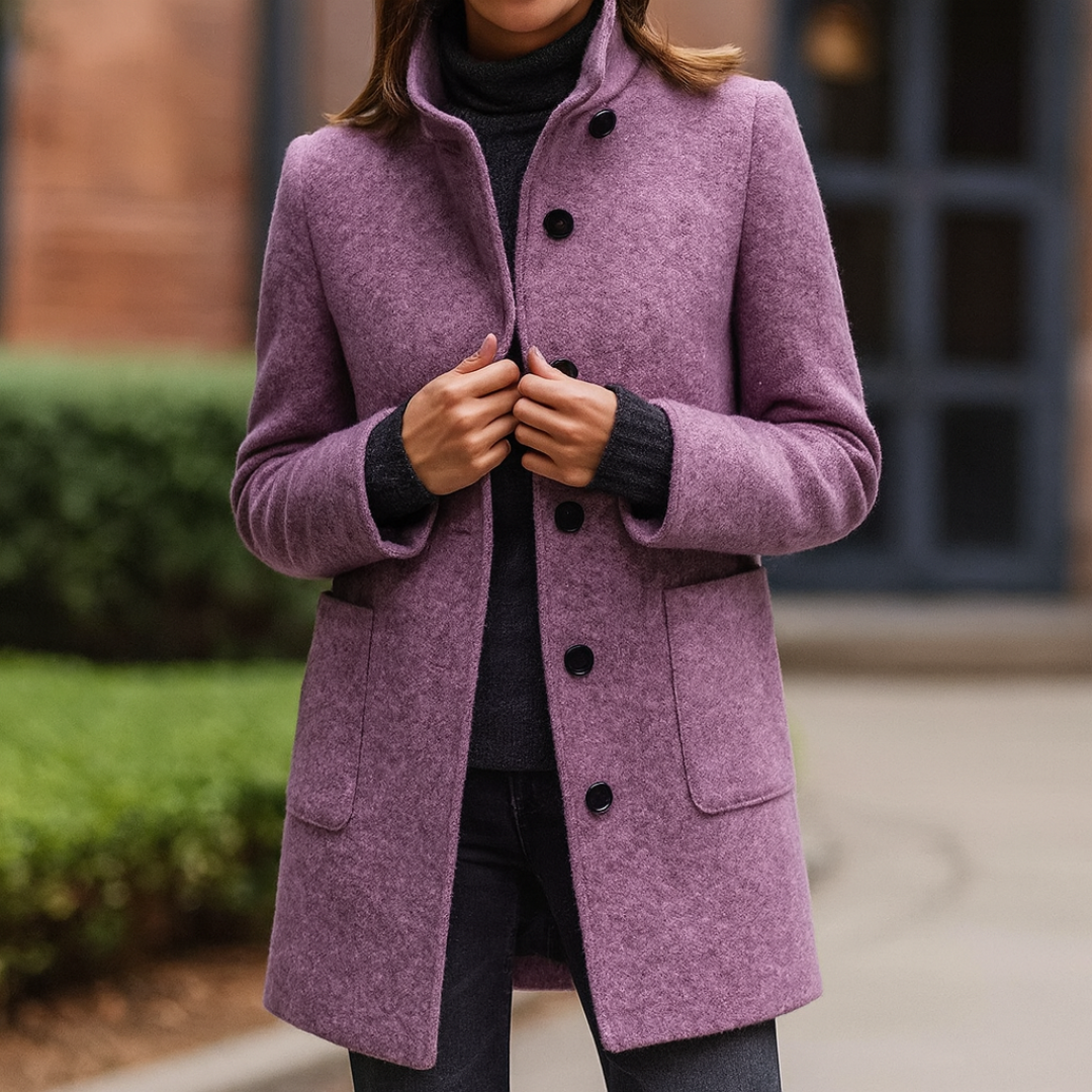 Eleganter Wintermantel Damen lang & warm im Woll-Look – Nordura Coat