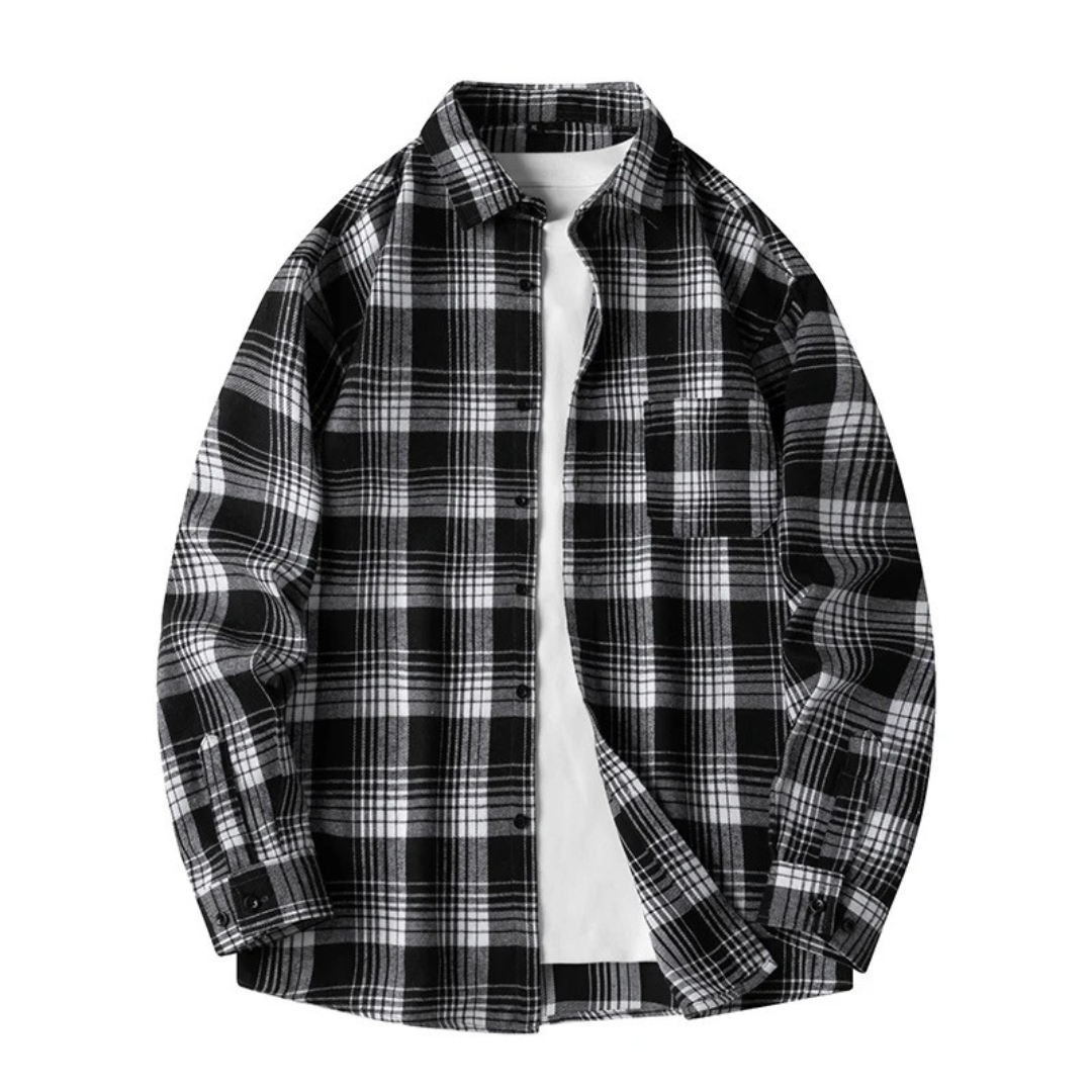 Flanell Bluse Herren mit Karomuster & Oversized-Passform – NordVibe Classic