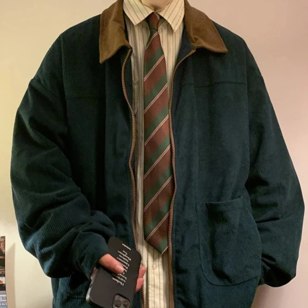 Herren Retro Cord-Bomberjacke – Broadmoor Reißverschlussjacke