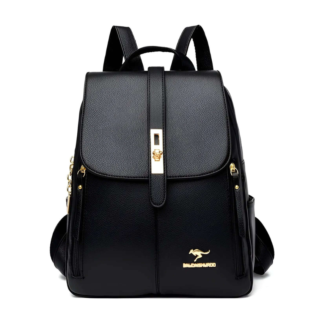Leder Taschen Rucksack für Damen mit Schloss & Fächern – ClassicCharm Backpack