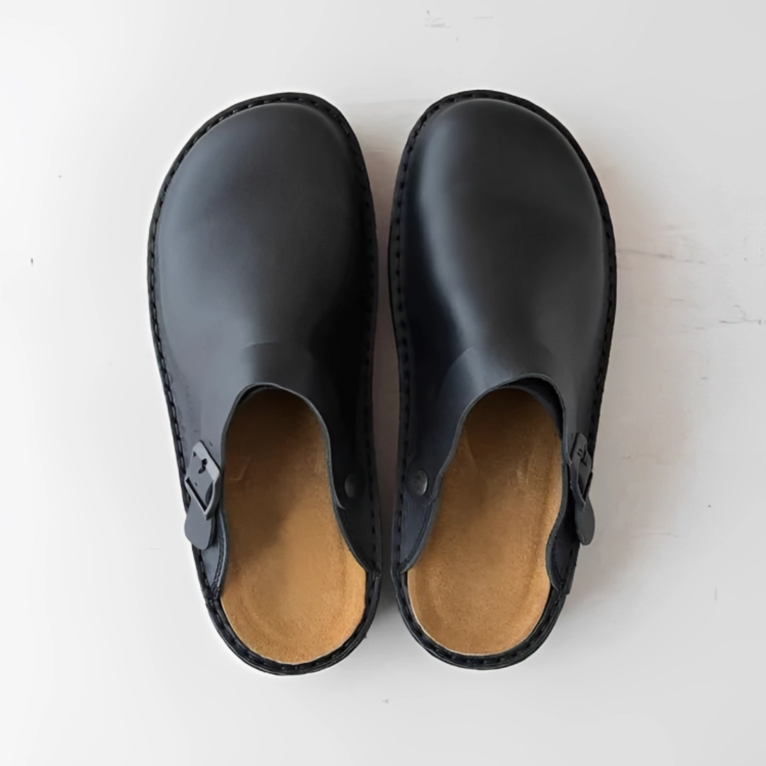 Orthopädische Walkingschuhe aus Leder für Herren mit Komfortfußbett – Nordspur GentleStep