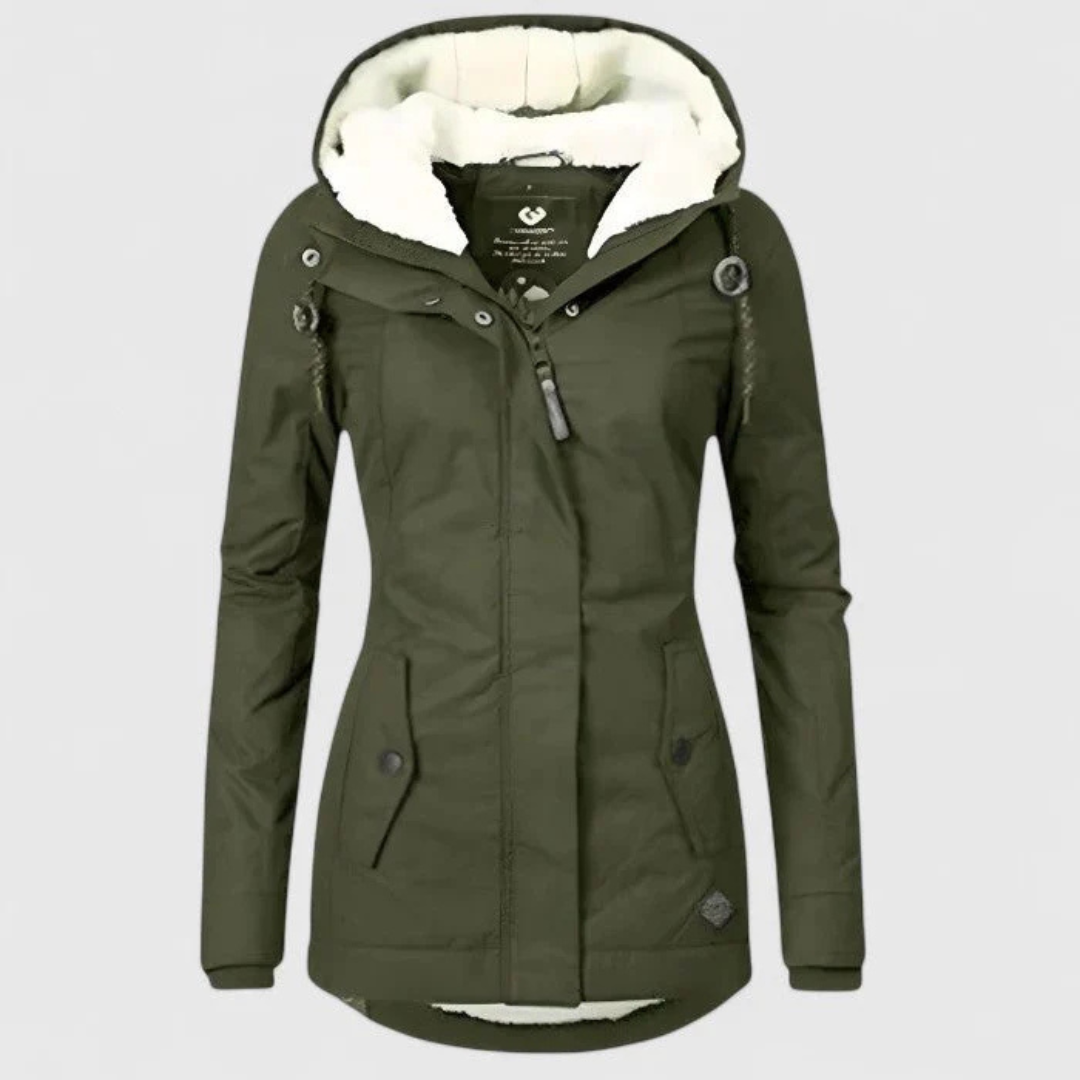 Damen Winterjacke wasserabweisend mit Kapuze & Fleecefutter – Nordveil Coat