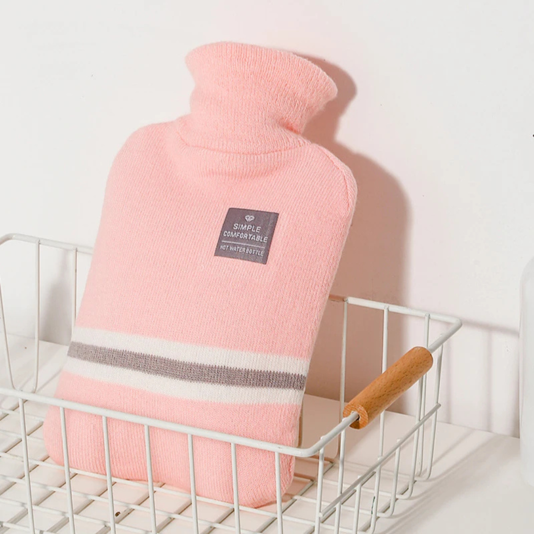 Wärmflasche 2000 ml mit Strickbezug – ThermoComfort